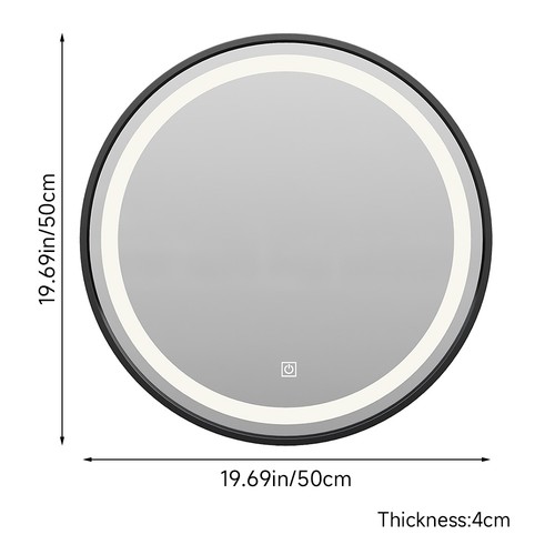 Round bathroom led mirror - round, with