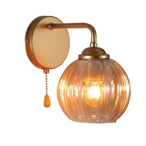 Reeded glass wall light with - glass,