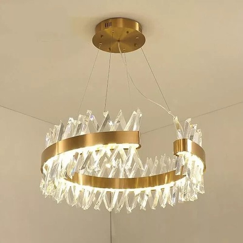 Gold glass crystal chandelier - crystal,